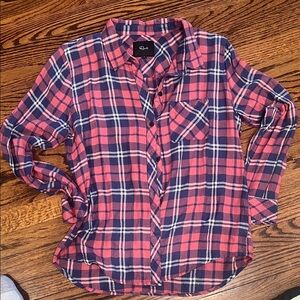 Rails hunter pink and Blue Plaid Shirt